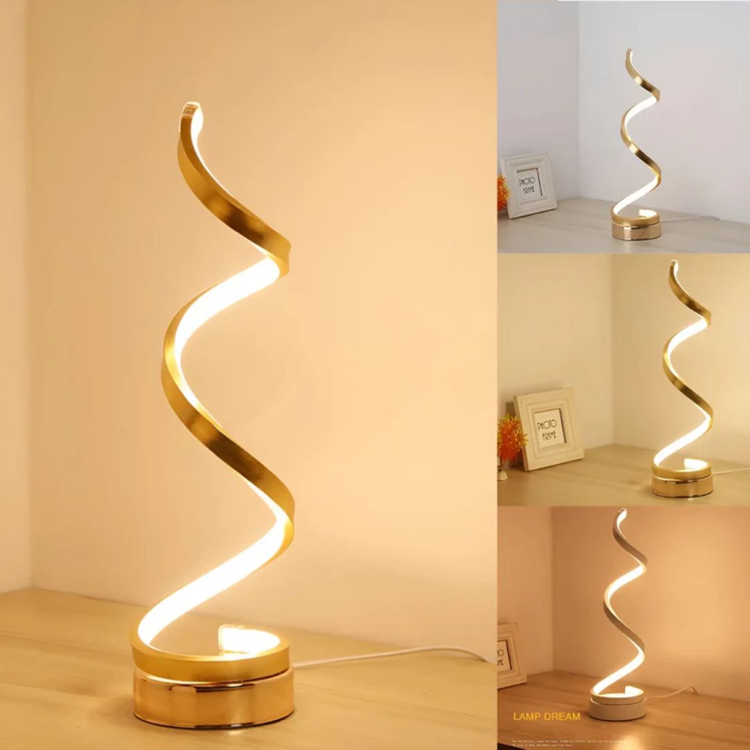 Dimmable Modern Spiral Table Lamp - LumaSpiral-white-The Livary