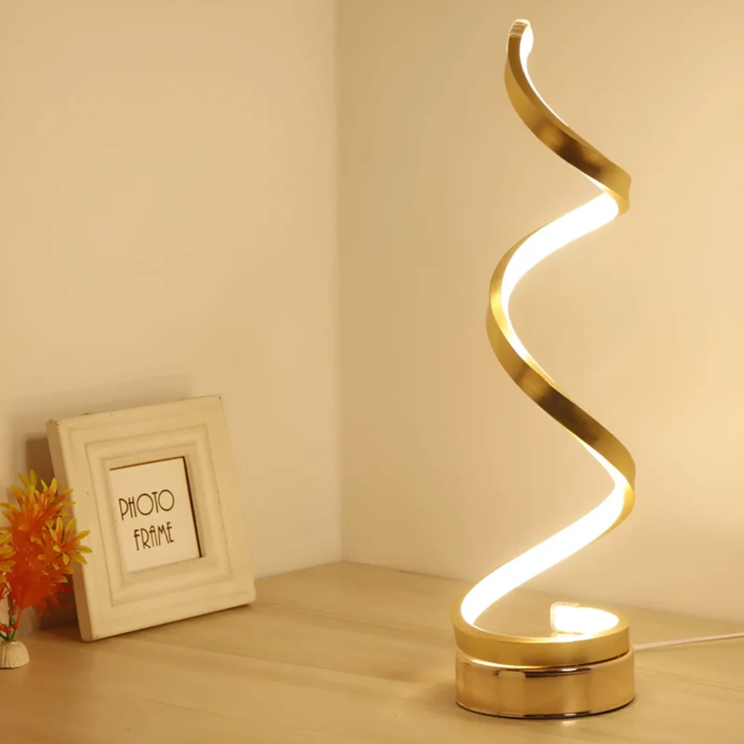 Dimmable Modern Spiral Table Lamp - LumaSpiral-white-The Livary