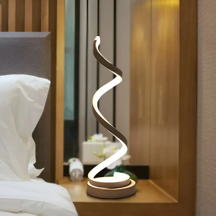 Dimmable Modern Spiral Table Lamp - LumaSpiral-white-The Livary