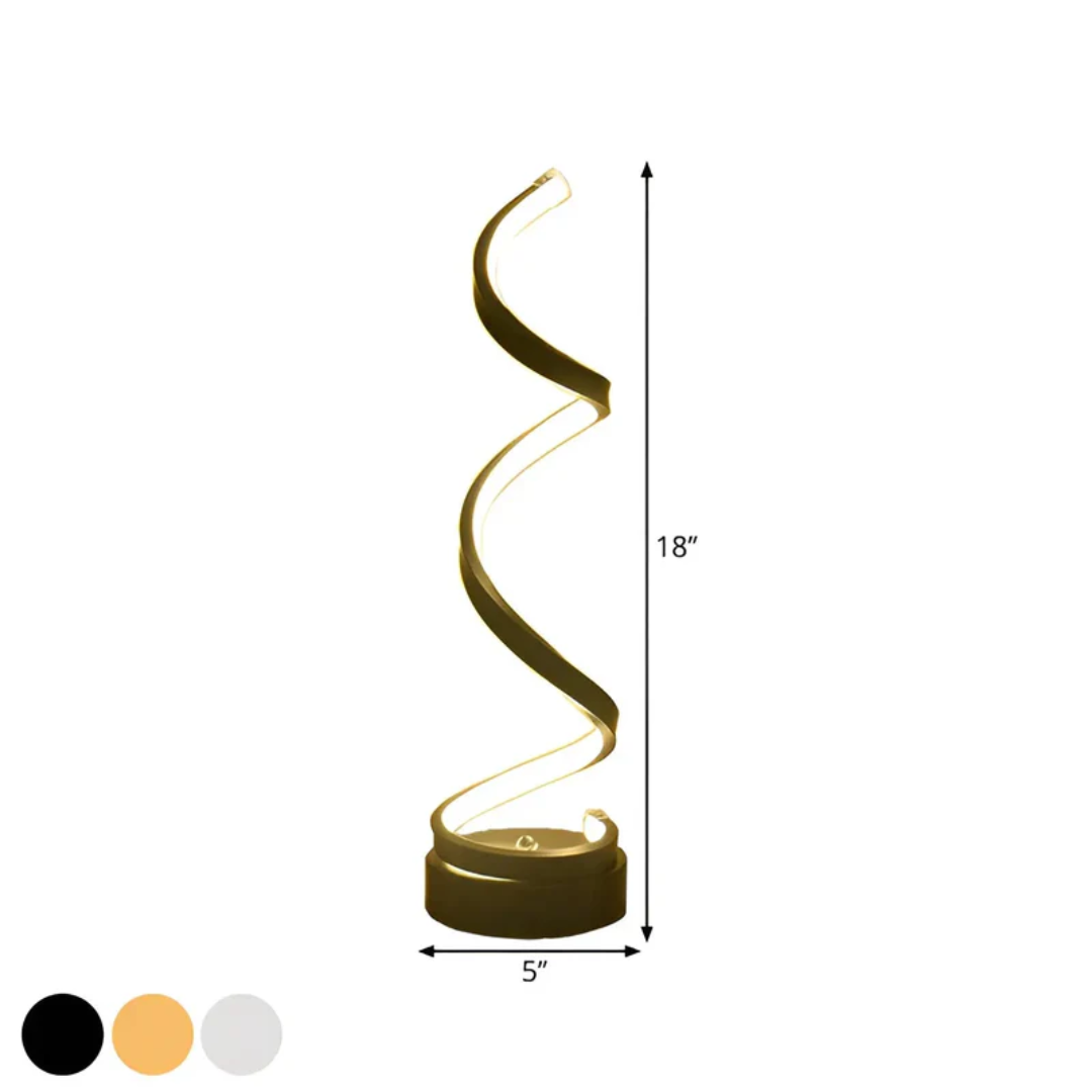 Dimmable Modern Spiral Table Lamp - LumaSpiral-white-The Livary