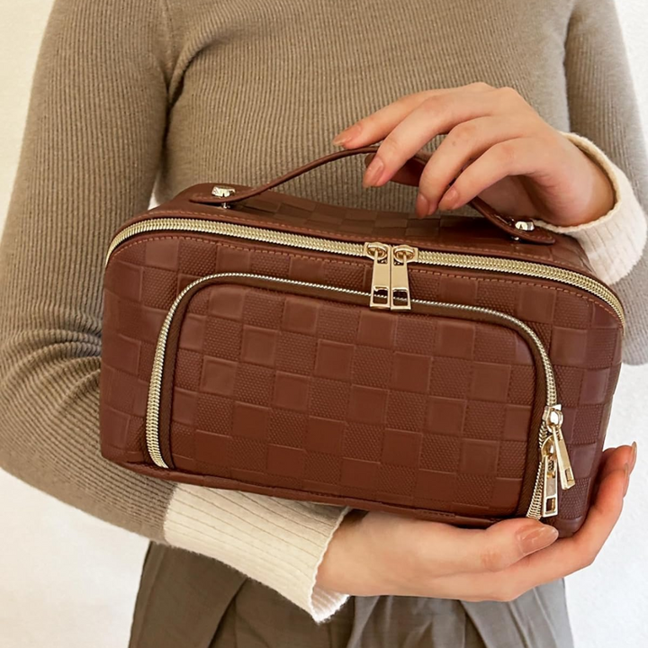 Make-up Bag – Large Capacity & Waterproof-Brown-The Livary