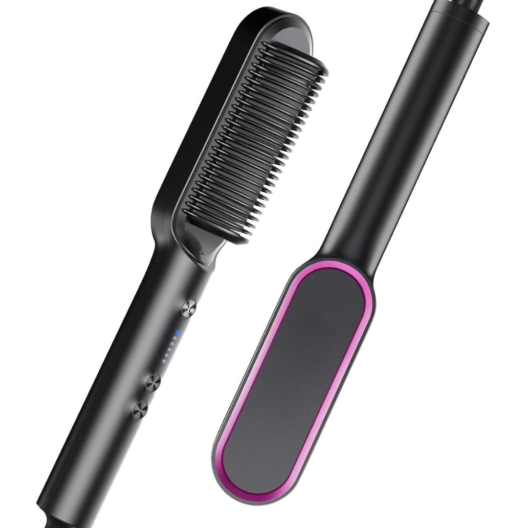 Hair Styler Brush – 5 Heat Settings, Fast Heating-Black-The Livary