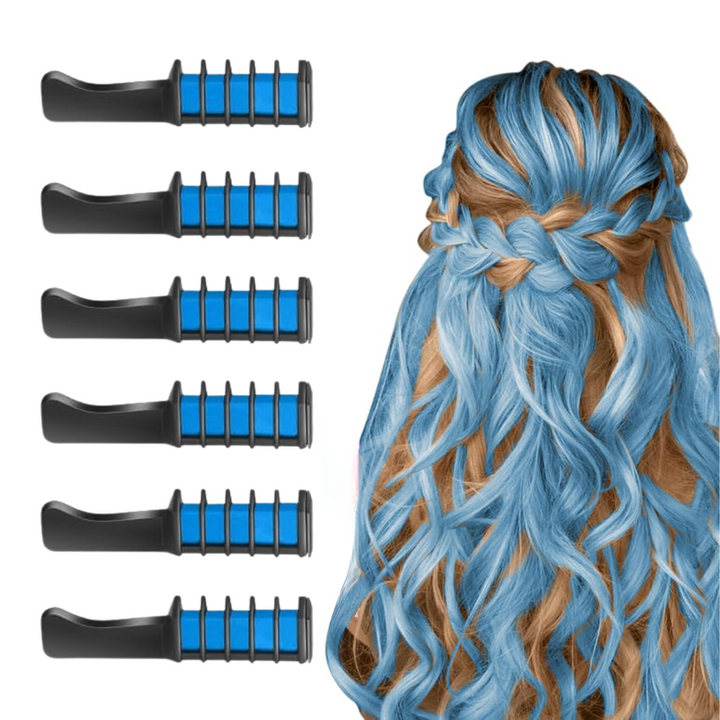 Washable Hair Chalk Comb – Fun Temporary Hair Colour-Blue-The Livary