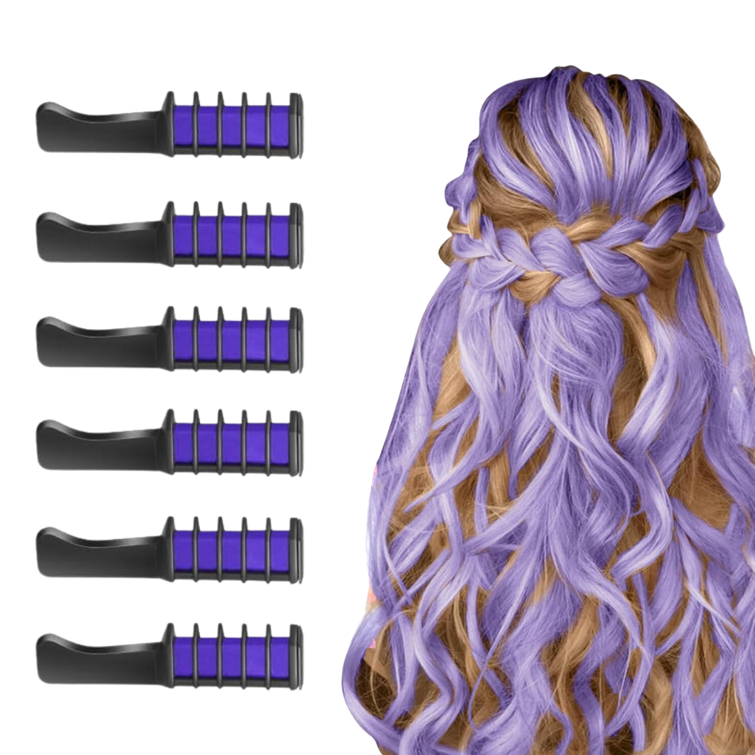 Washable Hair Chalk Comb – Fun Temporary Hair Colour-Purple-The Livary