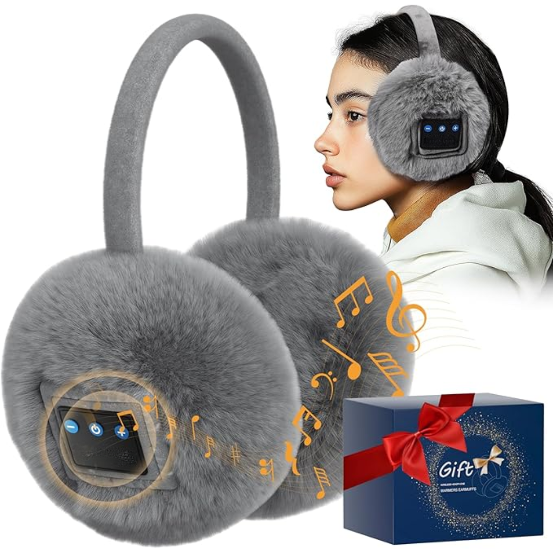 Winter Bluetooth Ear Warmers - CozyGrooves-Black-The Livary