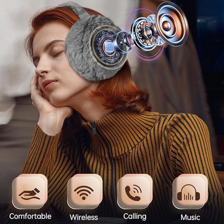 Winter Bluetooth Ear Warmers - CozyGrooves-Black-The Livary