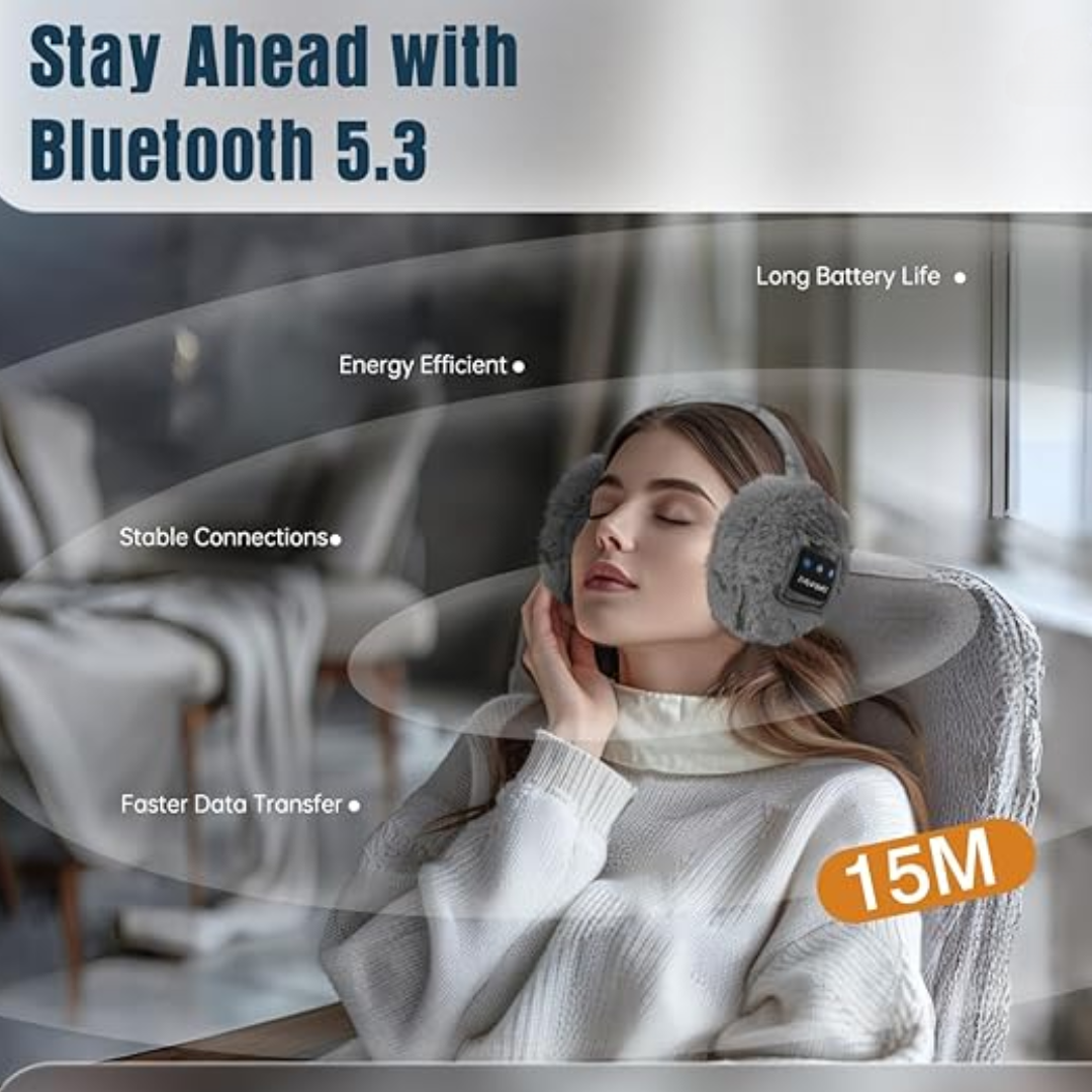 Winter Bluetooth Ear Warmers - CozyGrooves-Black-The Livary
