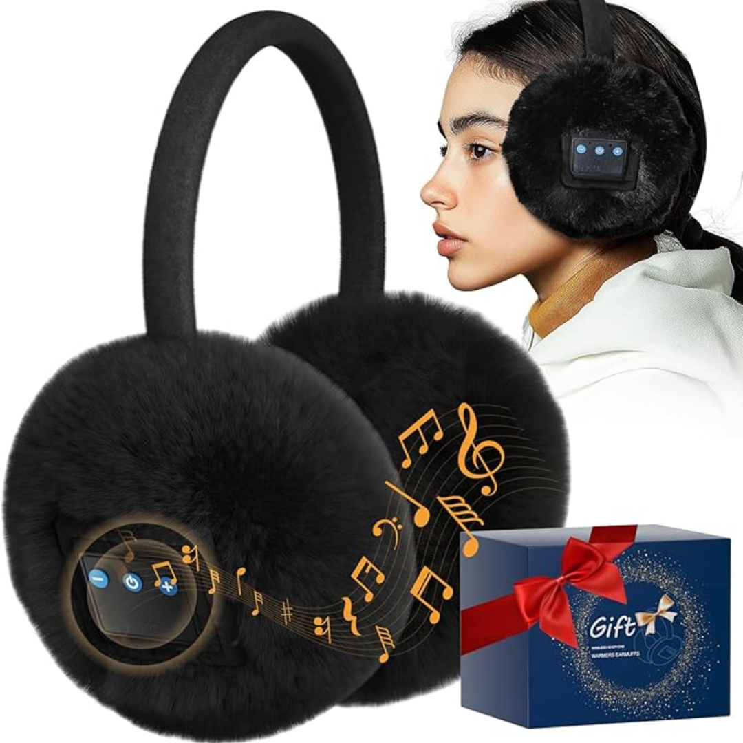Winter Bluetooth Ear Warmers - CozyGrooves-Black-The Livary