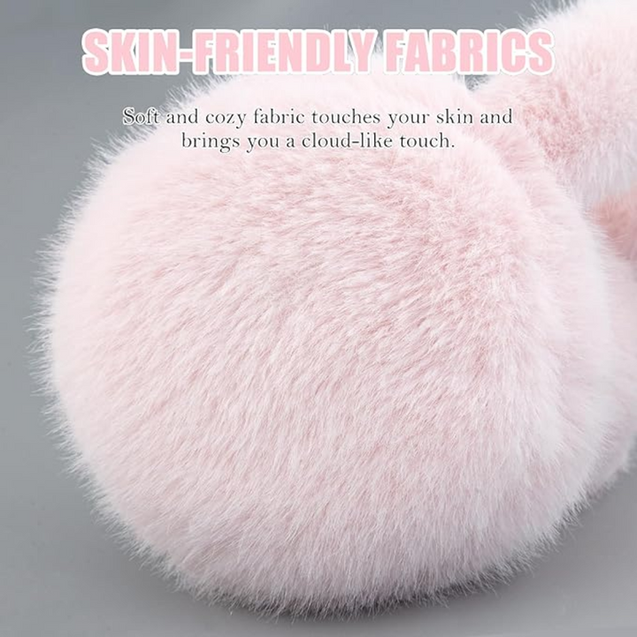Fluffy Foldable Faux Fur Winter Ear Warmers - FauxSnugs-White-The Livary