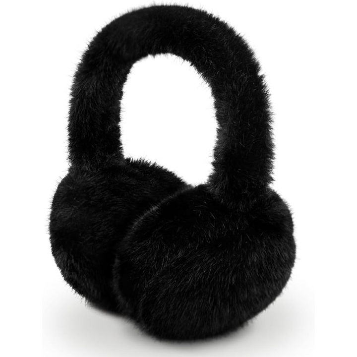 Fluffy Foldable Faux Fur Winter Ear Warmers - FauxSnugs-Black-The Livary