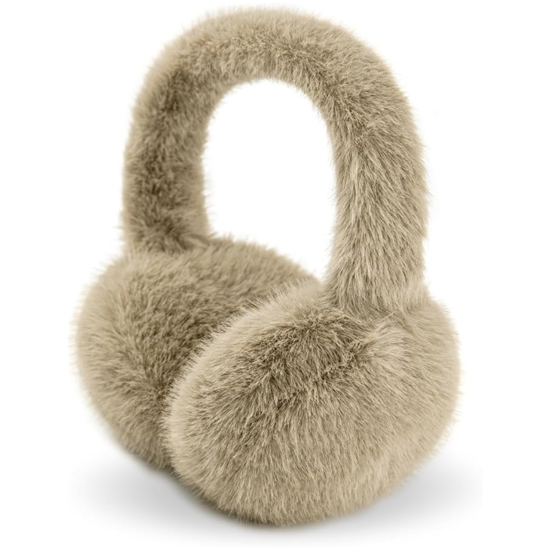 Fluffy Foldable Faux Fur Winter Ear Warmers - FauxSnugs-Brown-The Livary