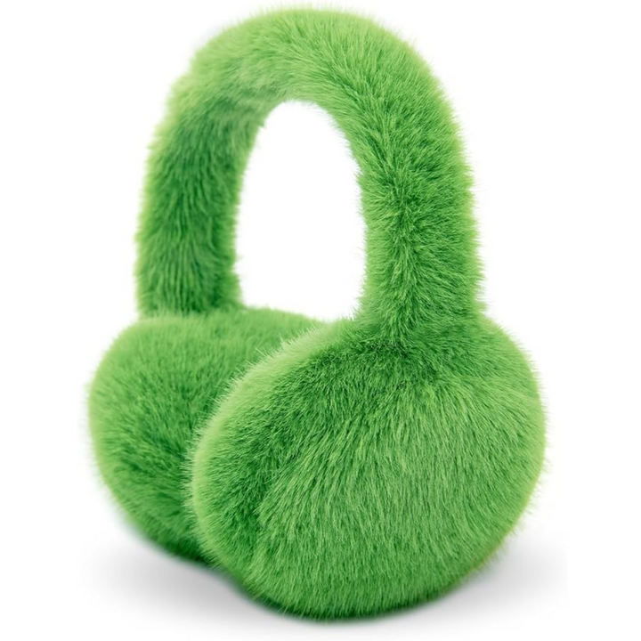 Fluffy Foldable Faux Fur Winter Ear Warmers - FauxSnugs-Green-The Livary