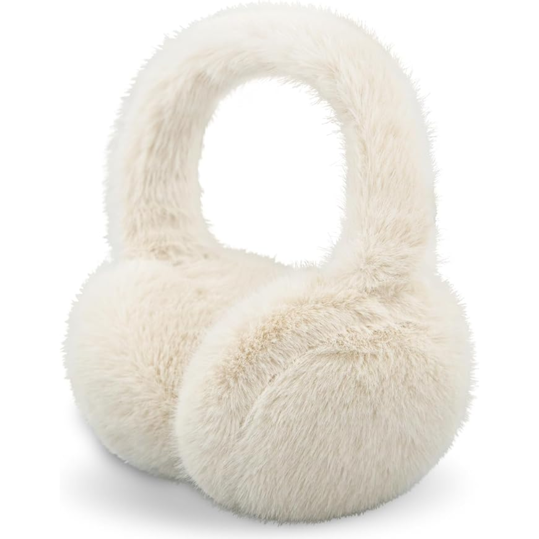 Fluffy Foldable Faux Fur Winter Ear Warmers - FauxSnugs-Khaki-The Livary