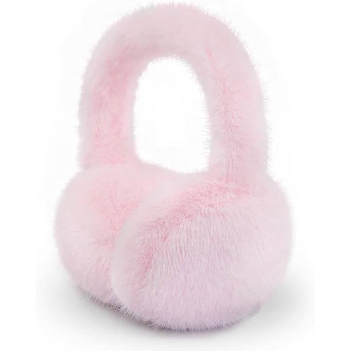 Fluffy Foldable Faux Fur Winter Ear Warmers - FauxSnugs-Light pink-The Livary