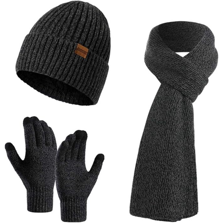 Men's Winter Beanie & Gloves Set - Victor-Dark blue-The Livary