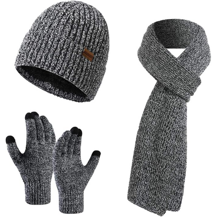 Men's Winter Beanie & Gloves Set - Victor-Dark blue-The Livary