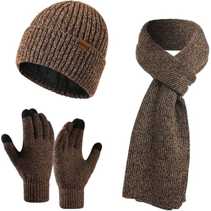 Men's Winter Beanie & Gloves Set - Victor-Dark blue-The Livary