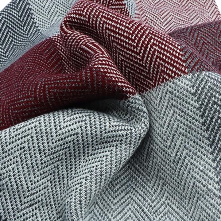 Cashmere Winter Scarf for Men - Ryan-Black/Red-The Livary