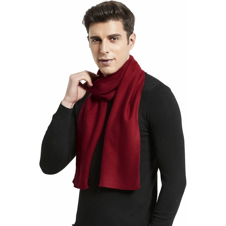 Cashmere Winter Scarf for Men - Ryan-Black/Red-The Livary