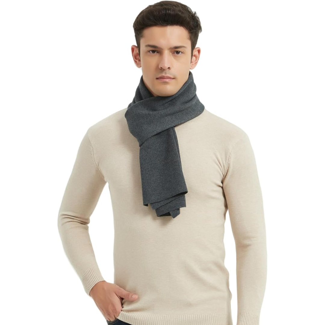 Cashmere Winter Scarf for Men - Ryan-Black/Red-The Livary