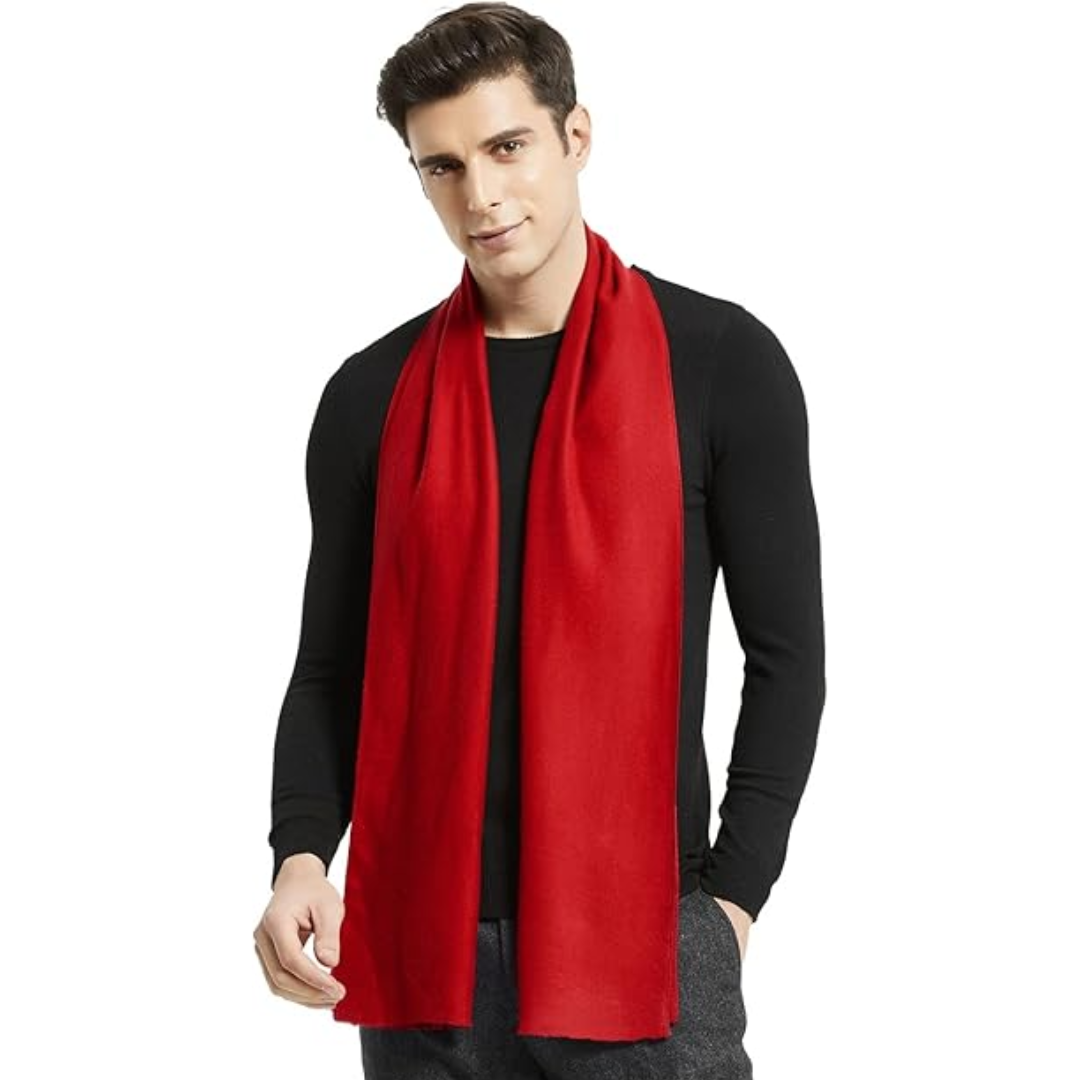 Cashmere Winter Scarf for Men - Ryan-Black/Red-The Livary