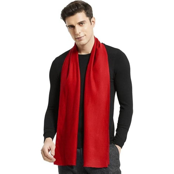 Cashmere Winter Scarf for Men - Ryan-Black/Red-The Livary