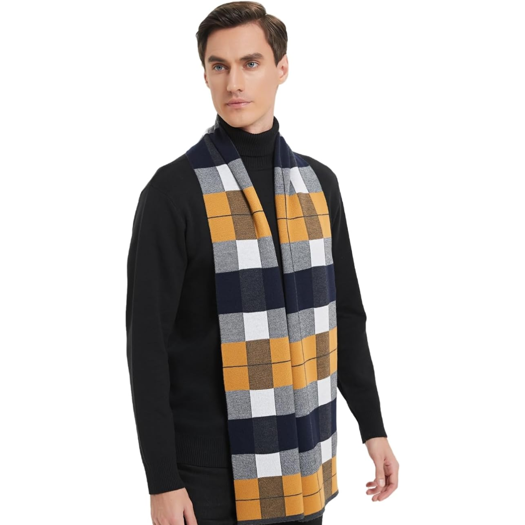 Cashmere Winter Scarf for Men - Ryan-Black/Red-The Livary