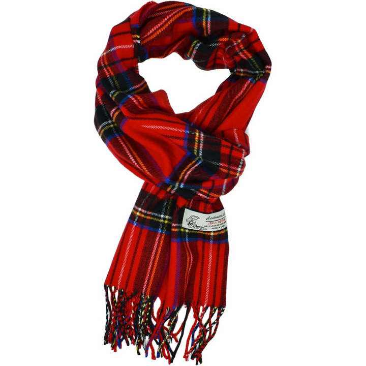Scottish Stewart Tartan Winter Scarf – Ewan-Red Stewart Tartan-The Livary