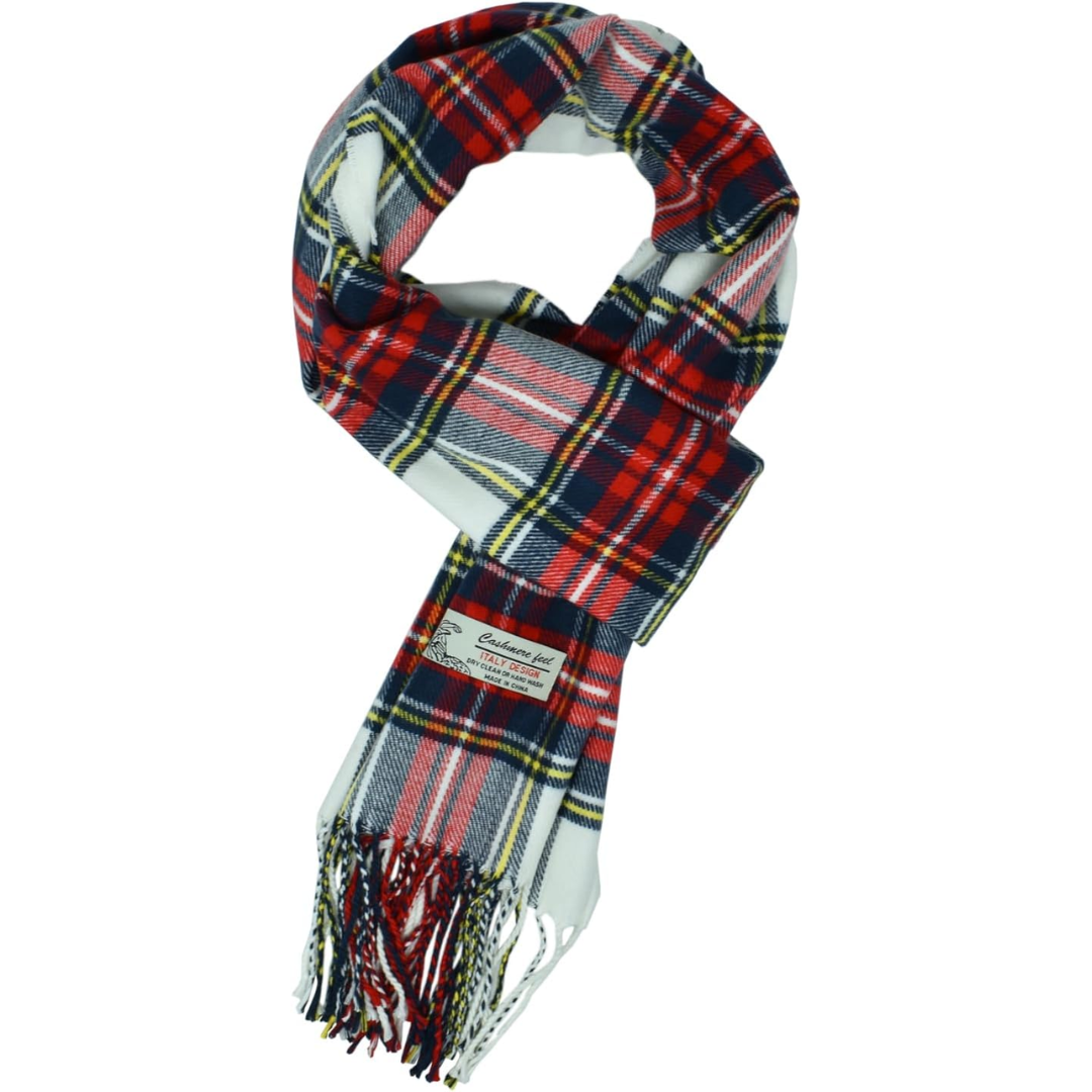 Scottish Stewart Tartan Winter Scarf – Ewan-White Stewart Tartan-The Livary