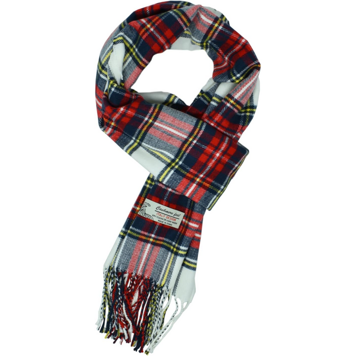 Scottish Stewart Tartan Winter Scarf – Ewan-White Stewart Tartan-The Livary