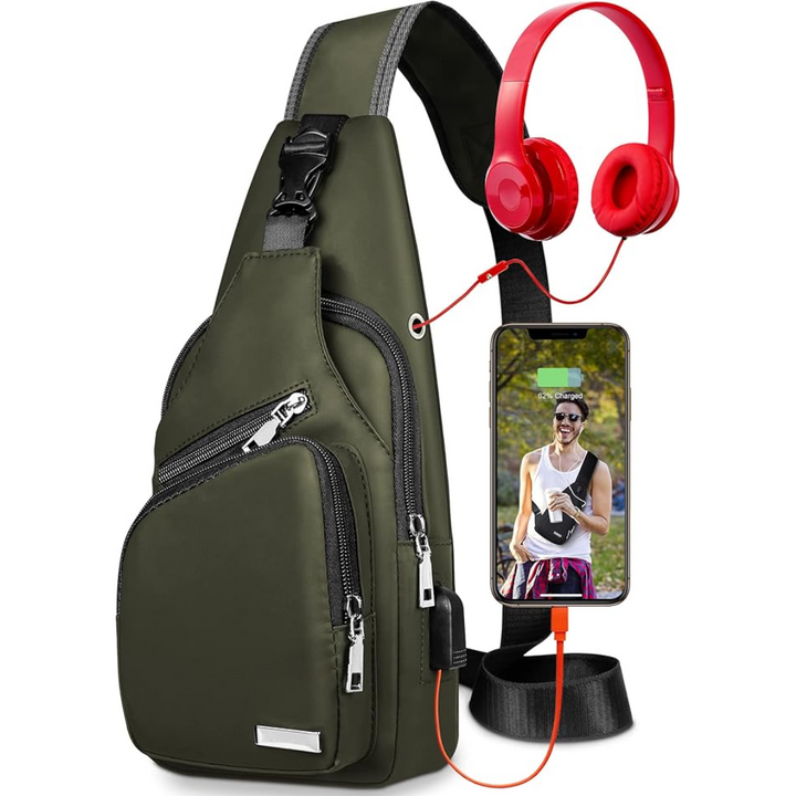 Multifunctional Waterproof Sling Bag - WaveSling-Black-The Livary