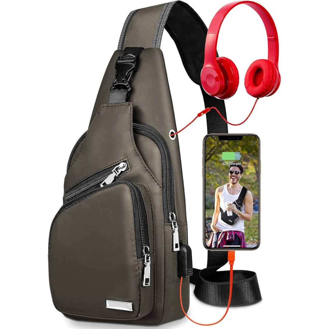 Multifunctional Waterproof Sling Bag - WaveSling-Black-The Livary