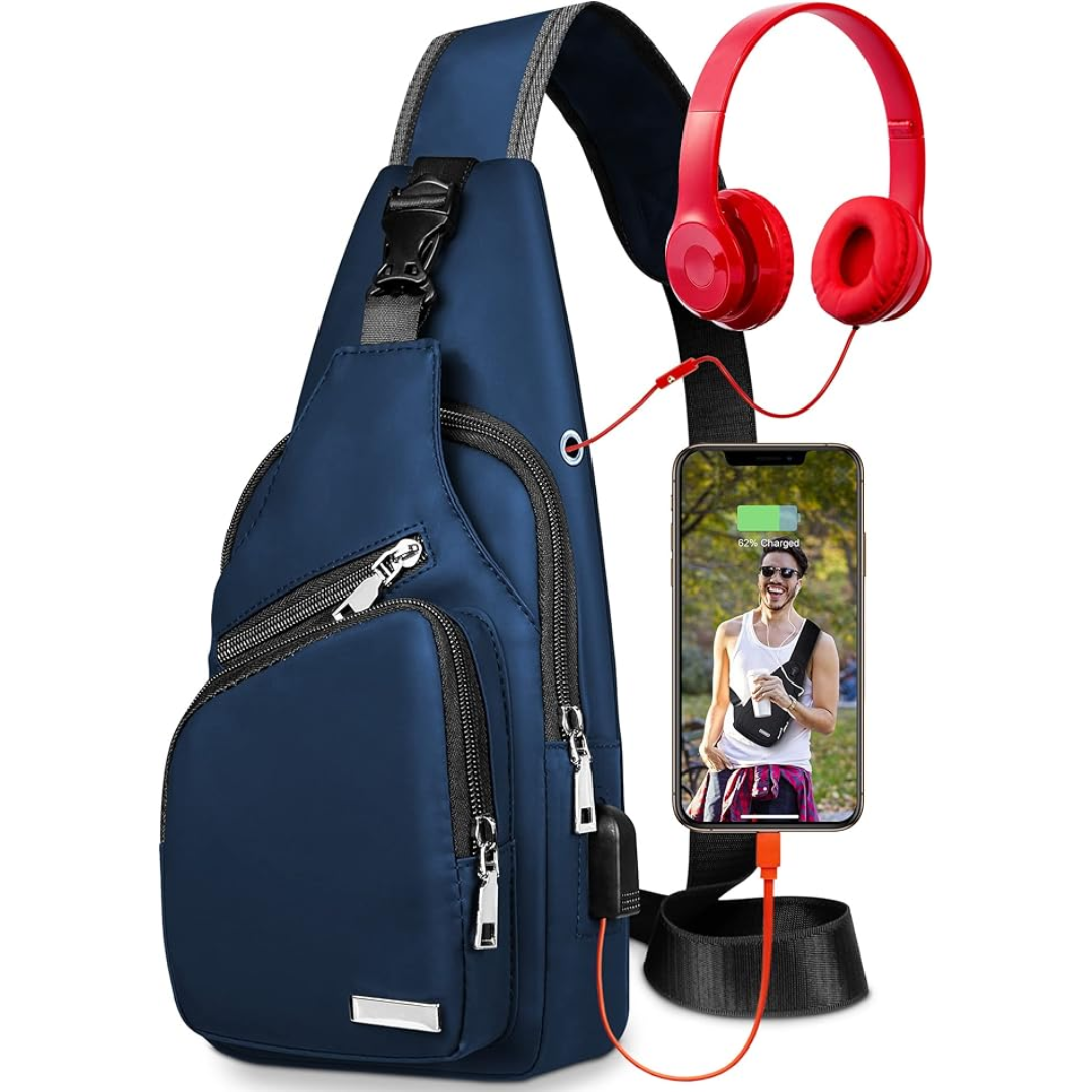 Multifunctional Waterproof Sling Bag - WaveSling-Black-The Livary