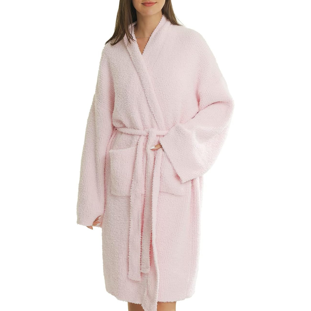 Comfortable Ladies Spa Bathrobe - Victoria-Pink-The Livary