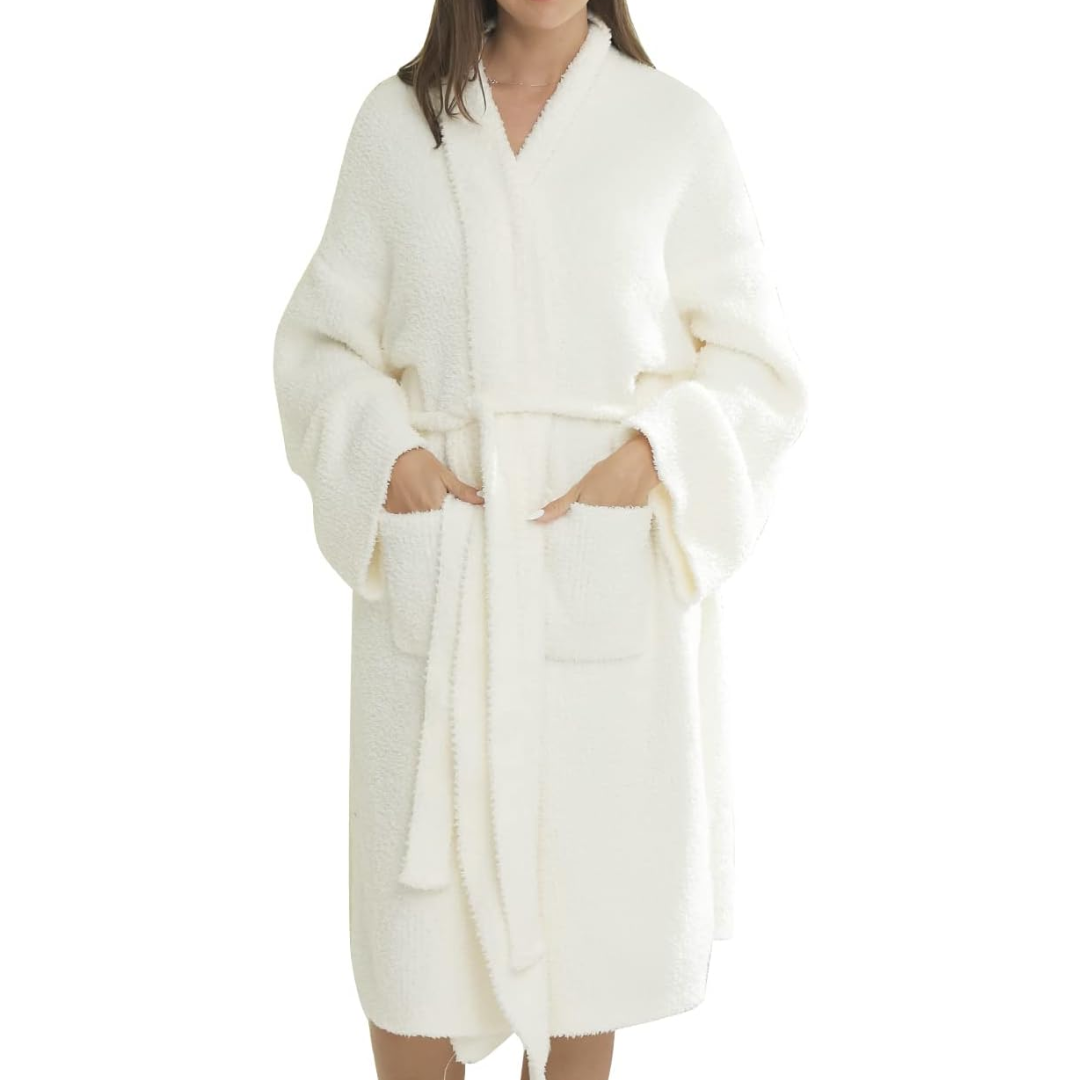 Comfortable Ladies Spa Bathrobe - Victoria-White-The Livary