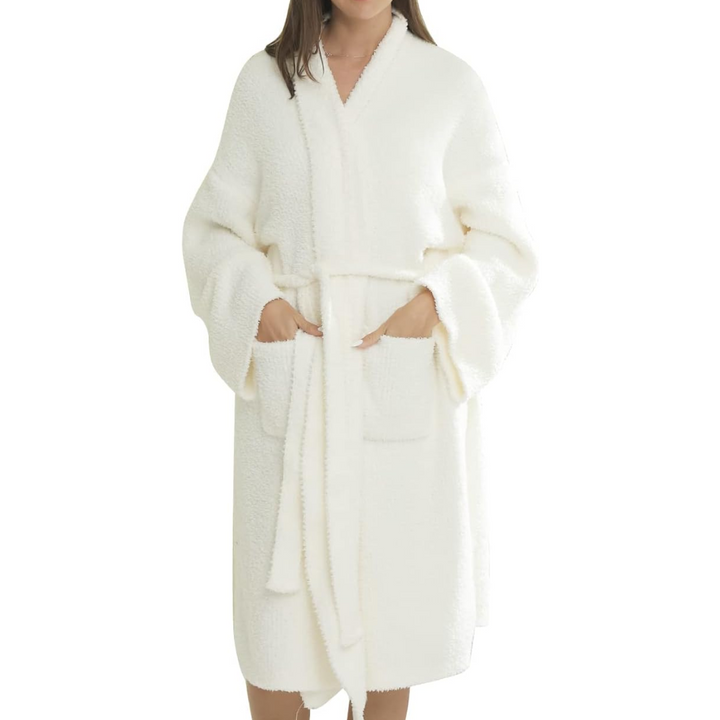 Comfortable Ladies Spa Bathrobe - Victoria-White-The Livary