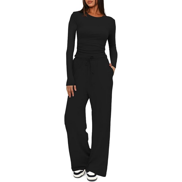 2-Piece Ladies Lounge Set - Lieke-Black-29.13 inches-XS-The Livary
