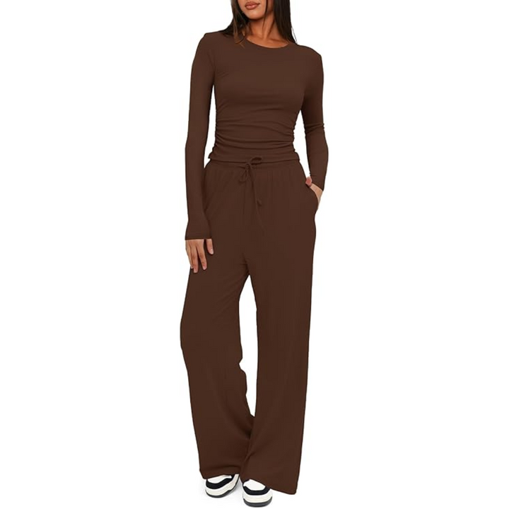 2-Piece Ladies Lounge Set - Lieke-Coffee-29.13 inches-XS-The Livary
