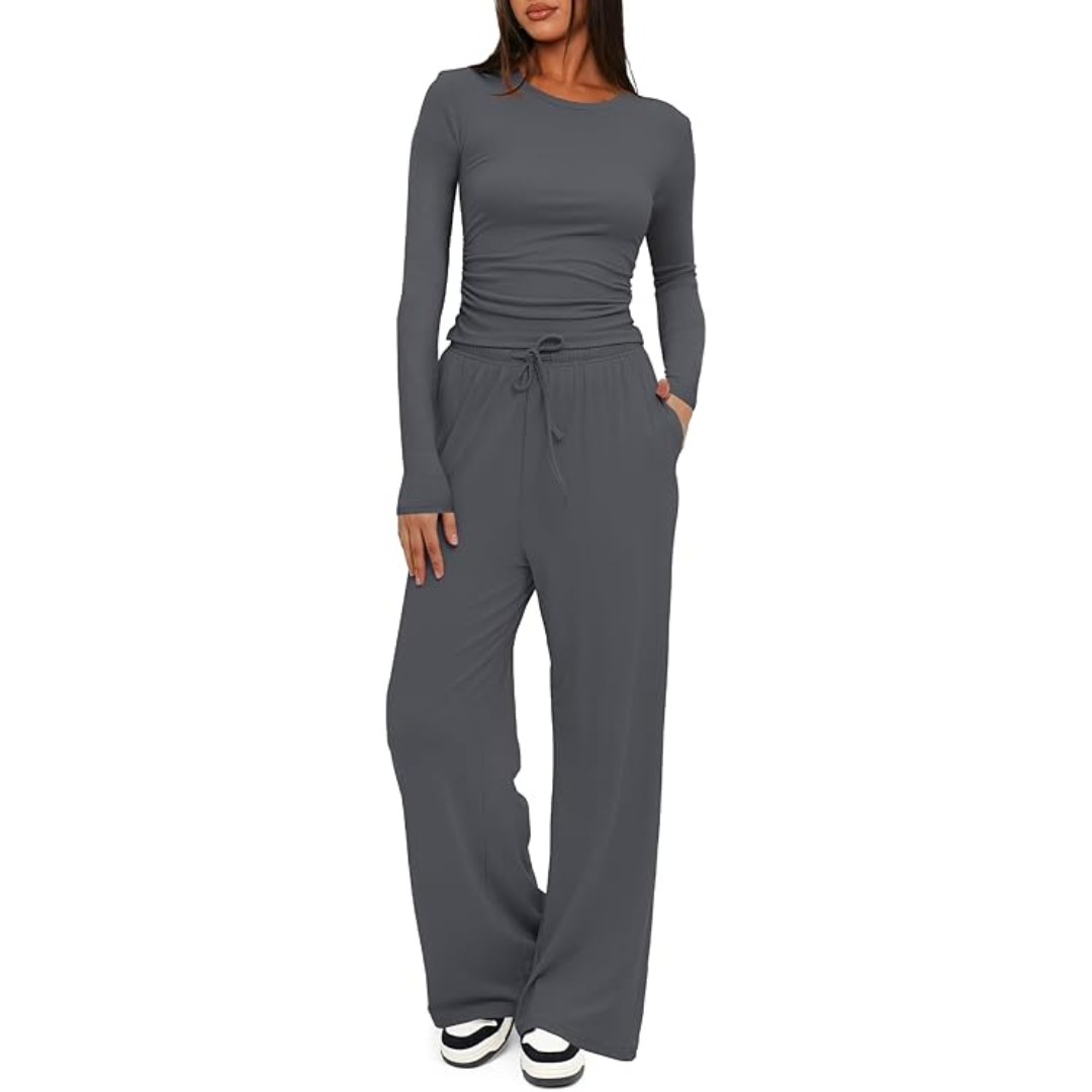 2-Piece Ladies Lounge Set - Lieke-Grey-29.13 inches-XS-The Livary