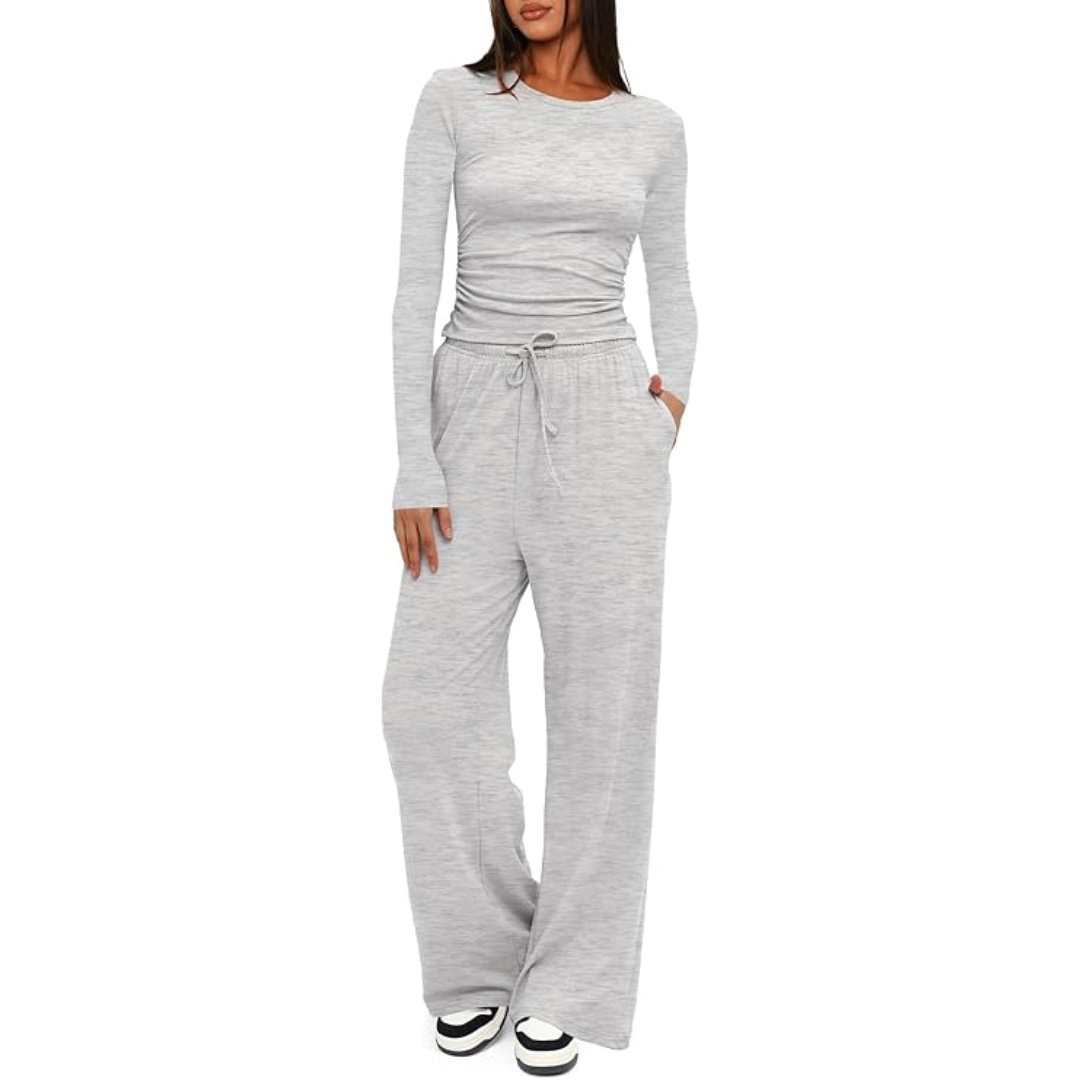 2-Piece Ladies Lounge Set - Lieke-White-29.13 inches-XS-The Livary