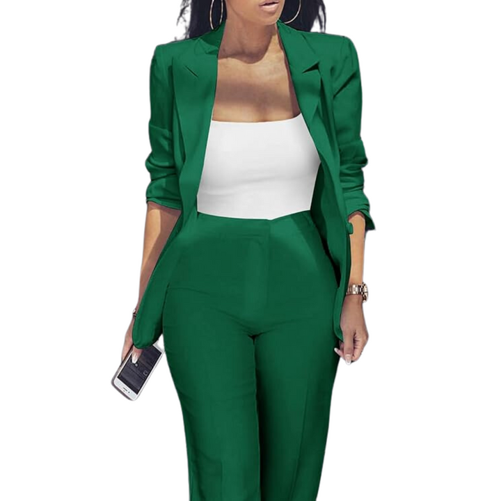 Trendy Ladies Blazer Set - Quina-Black-S-The Livary