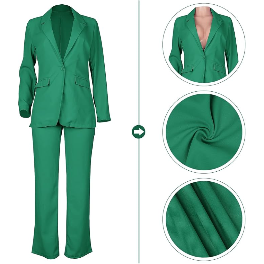 Trendy Ladies Blazer Set - Quina-Black-S-The Livary