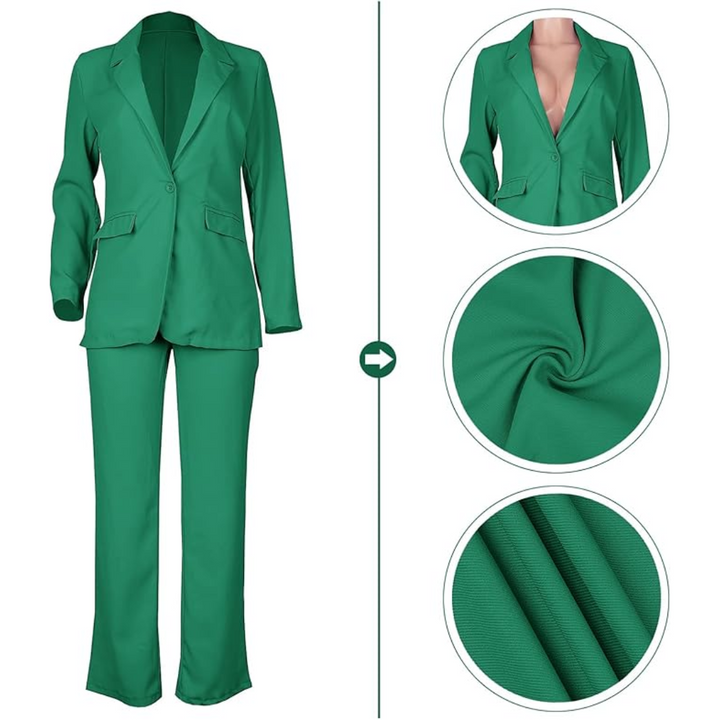 Trendy Ladies Blazer Set - Quina-Black-S-The Livary
