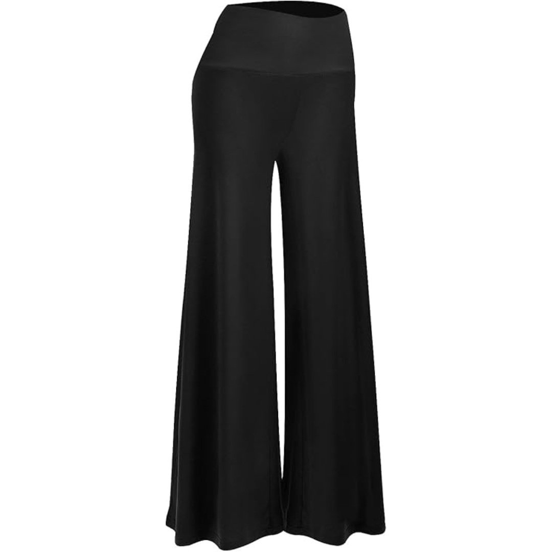 Comfortable High Waist Wide Palazzo Trousers - Oriana-Black-S-The Livary