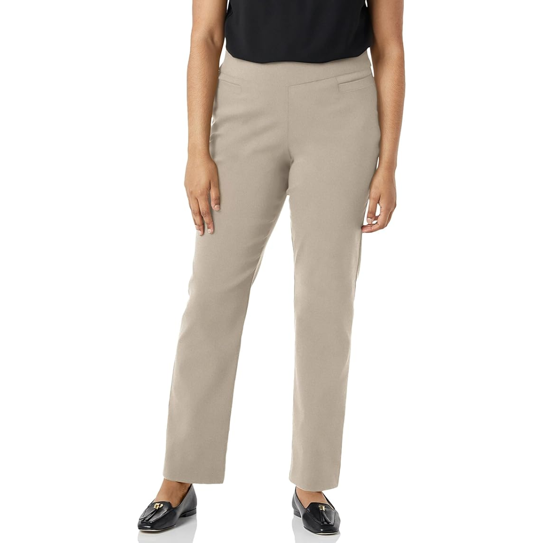 Super Stretch Career Trousers with Welt Pockets - Ilona-Beige-6 Short-The Livary