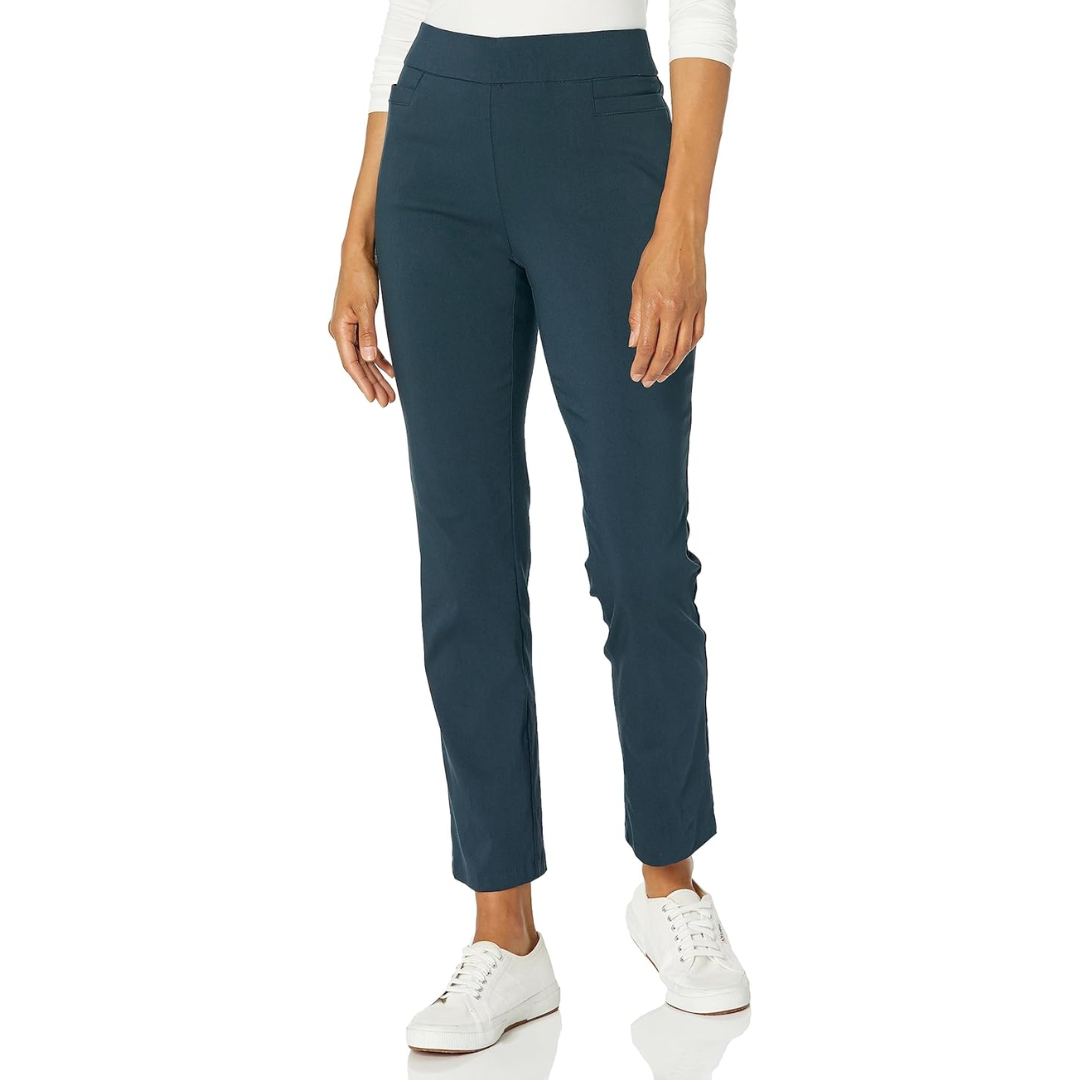 Super Stretch Career Trousers with Welt Pockets - Ilona-Blue-6 Short-The Livary
