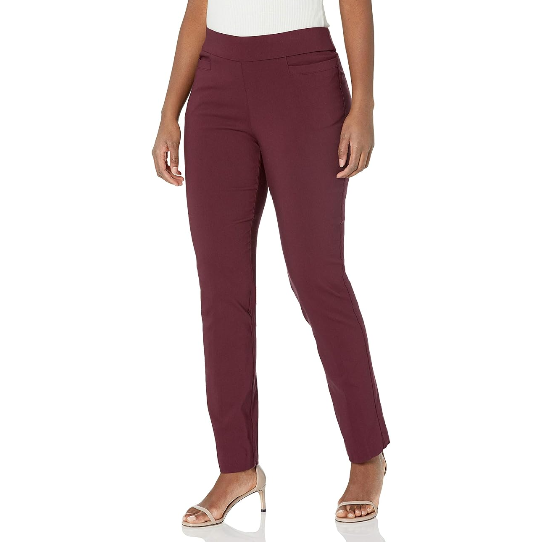 Super Stretch Career Trousers with Welt Pockets - Ilona-Bordeaux-6 Short-The Livary