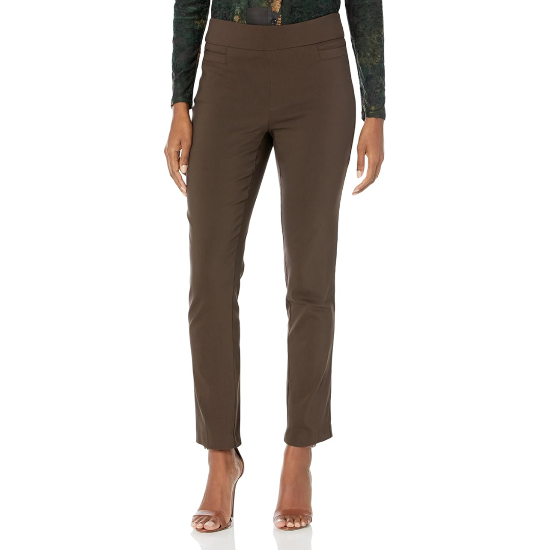 Super Stretch Career Trousers with Welt Pockets - Ilona-Brown-6 Short-The Livary