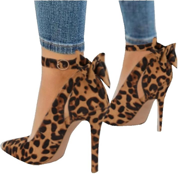 Trendy High Heels with Bow - Hailey-Leopard-2.5-The Livary