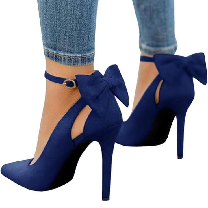 Trendy High Heels with Bow - Hailey-Marine blue-2.5-The Livary